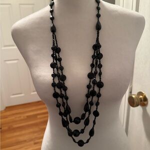 Lia Sophia Elegant Black Beaded Necklace